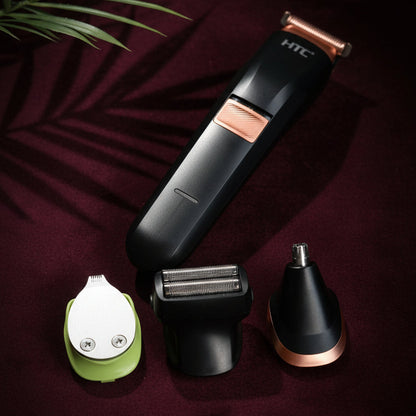 HTC 4-in-1 Men's Grooming Kit | Face, Hair & Body Trimmer | Rechargeable Electric Trimmer (AT-1211)