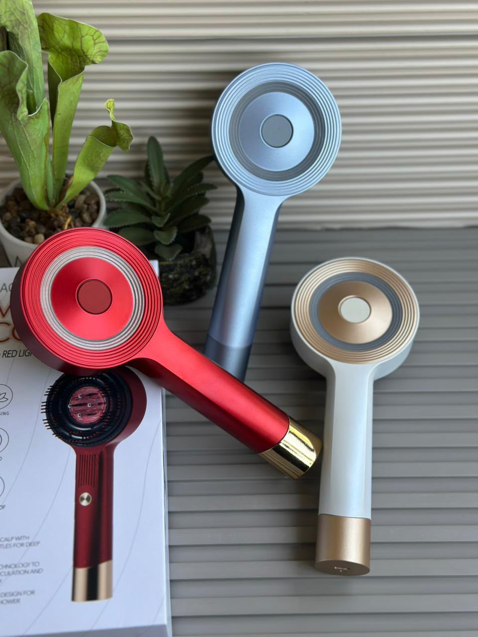 Magnetic Oil Dispensing Scalp Massage Comb with Red Light Therapy — Splashproof